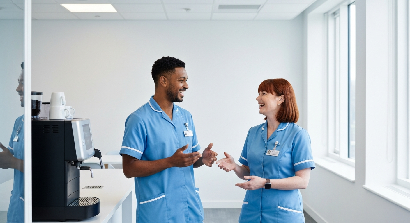 The diverse Teekay Care Services team in sky-blue branded uniforms, ready to provide trusted home care across Bromley and Lewisham.